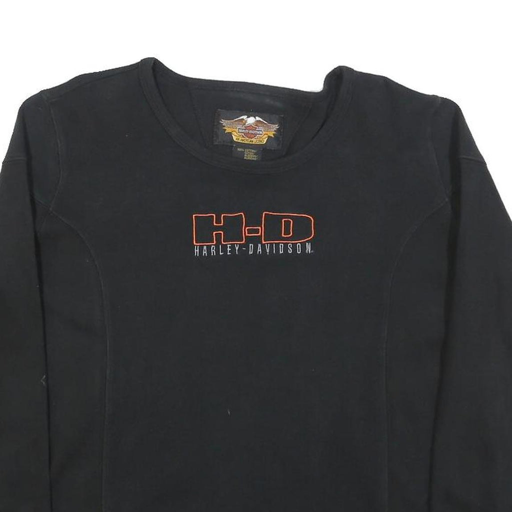 HARLEY DAVIDSON Womens Black Cotton Crew Neck XL Sweatshirt H-D Logo