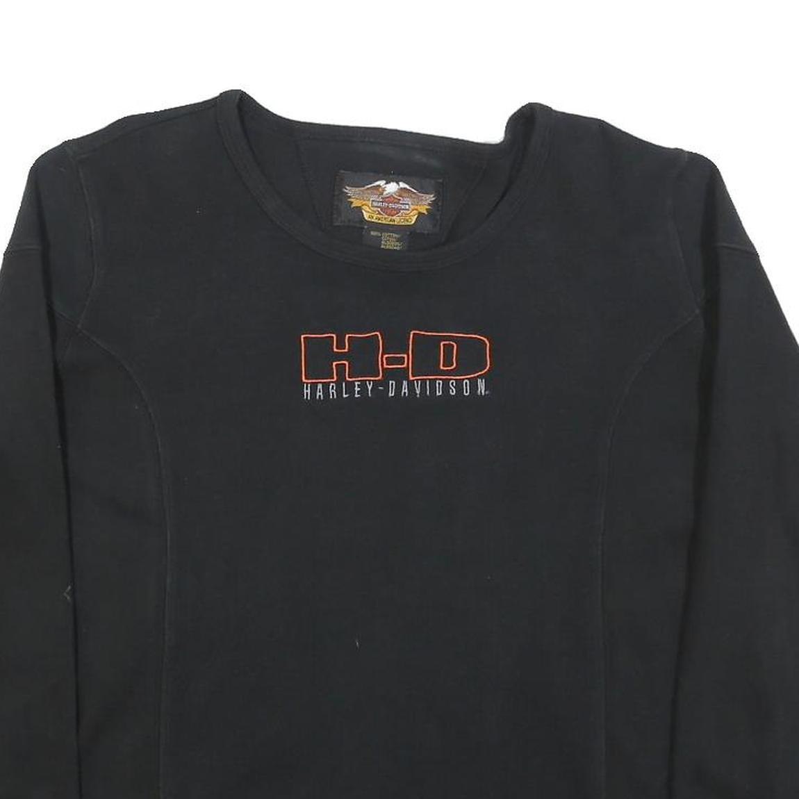 HARLEY DAVIDSON Womens Black Cotton Crew Neck XL Sweatshirt H-D Logo