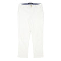 TOMMY HILFIGER Womens Cotton Blend White Regular Fit Straight Trousers W32 L27