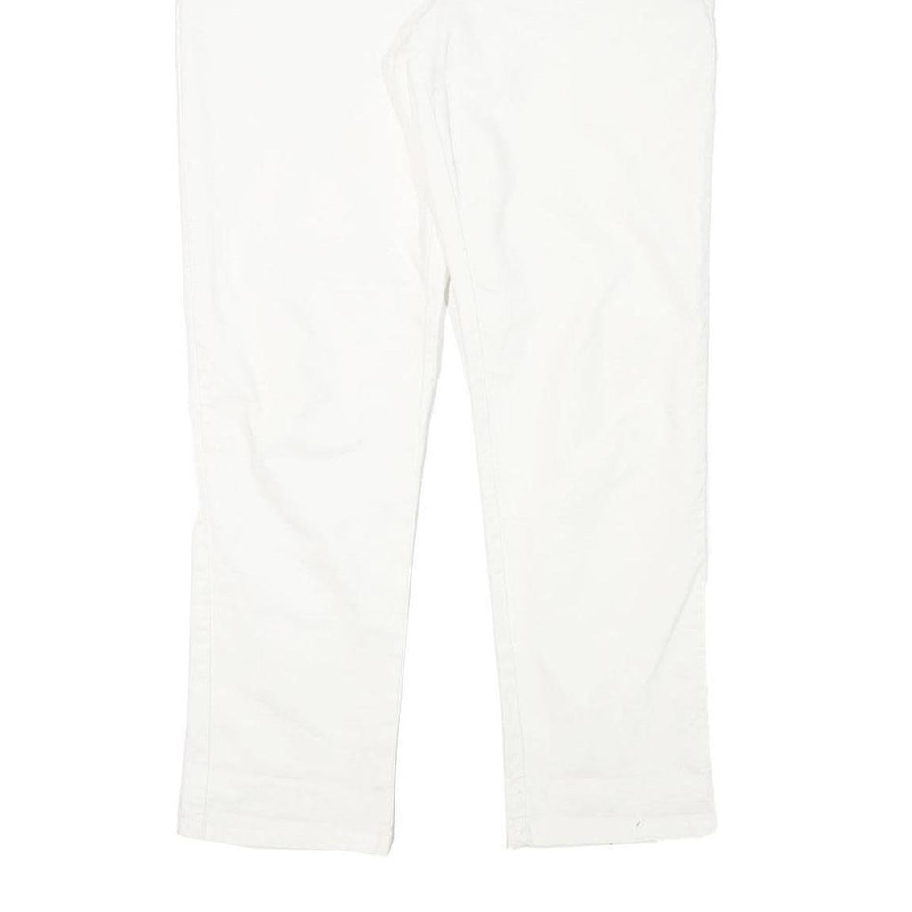 TOMMY HILFIGER Womens Cotton Blend White Regular Fit Straight Trousers W32 L27