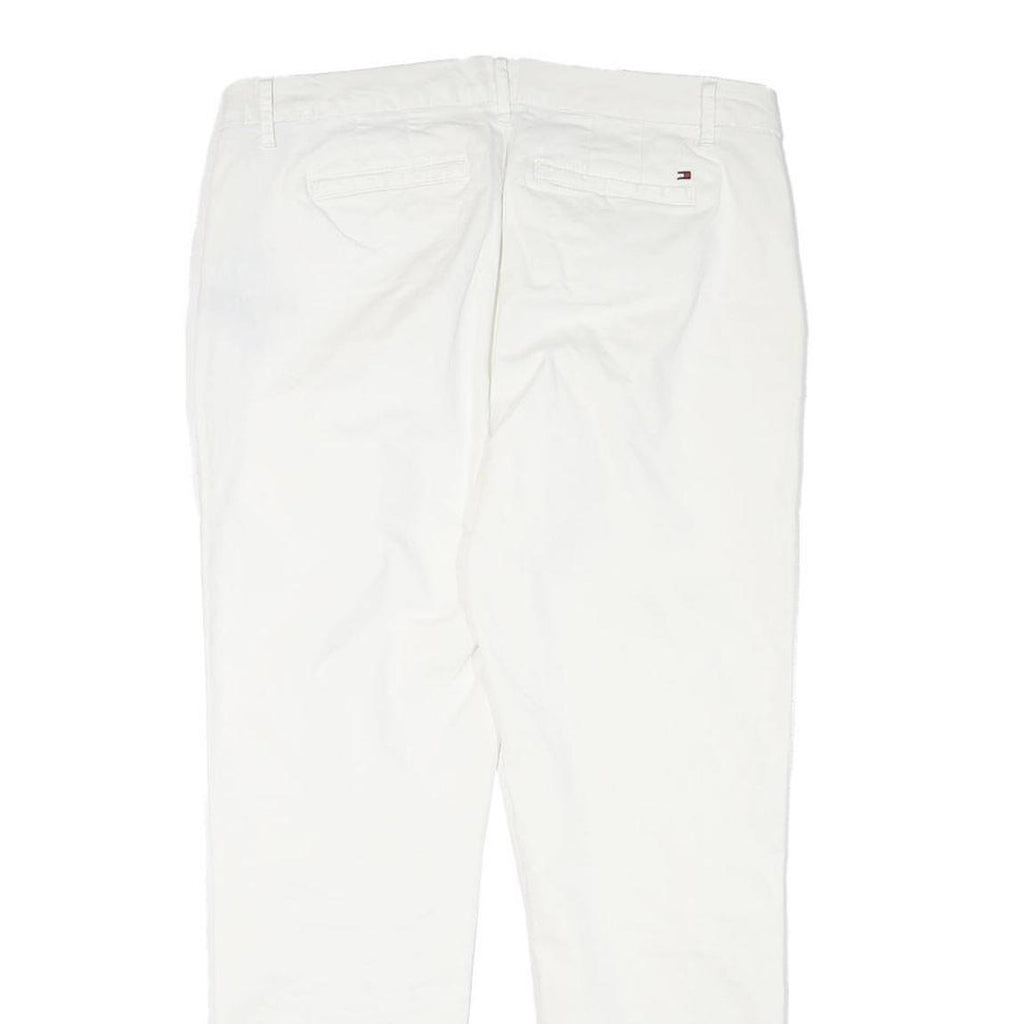 TOMMY HILFIGER Womens Cotton Blend White Regular Fit Straight Trousers W32 L27