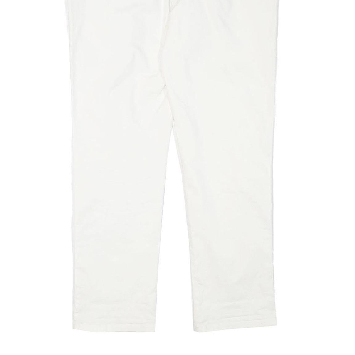 TOMMY HILFIGER Womens Cotton Blend White Regular Fit Straight Trousers W32 L27