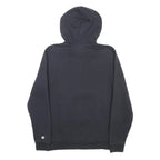 CHAMPION Womens Black Pullover Hoodie S Half Zip Logo Print