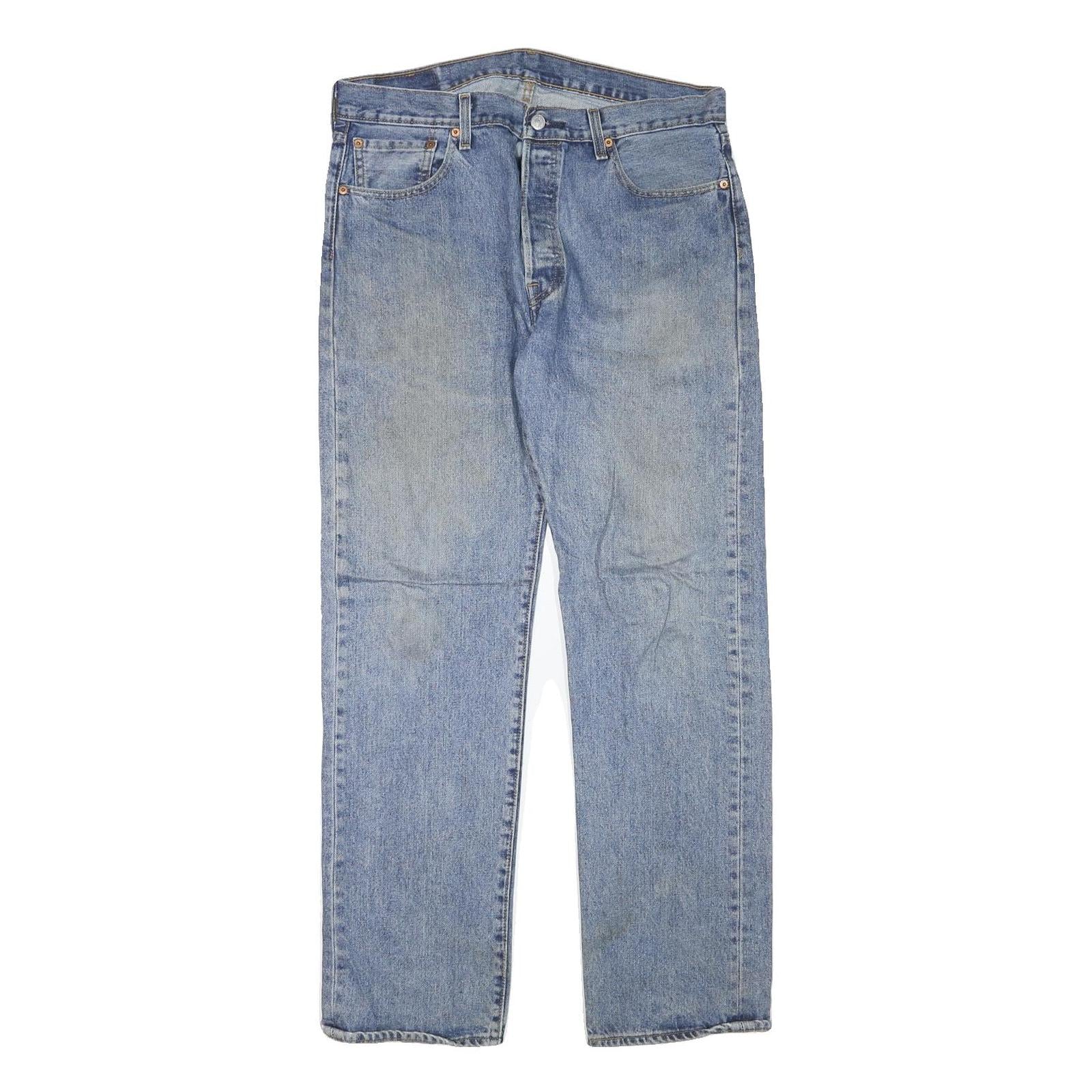 LEVI'S 501 Mens Jeans Blue Regular Straight Denim Medium W34 L31 Classic Cotton