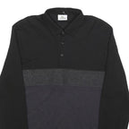 LACOSTE Mens Black & Grey Long Sleeve Colourblock Polo Shirt M Classic Fit