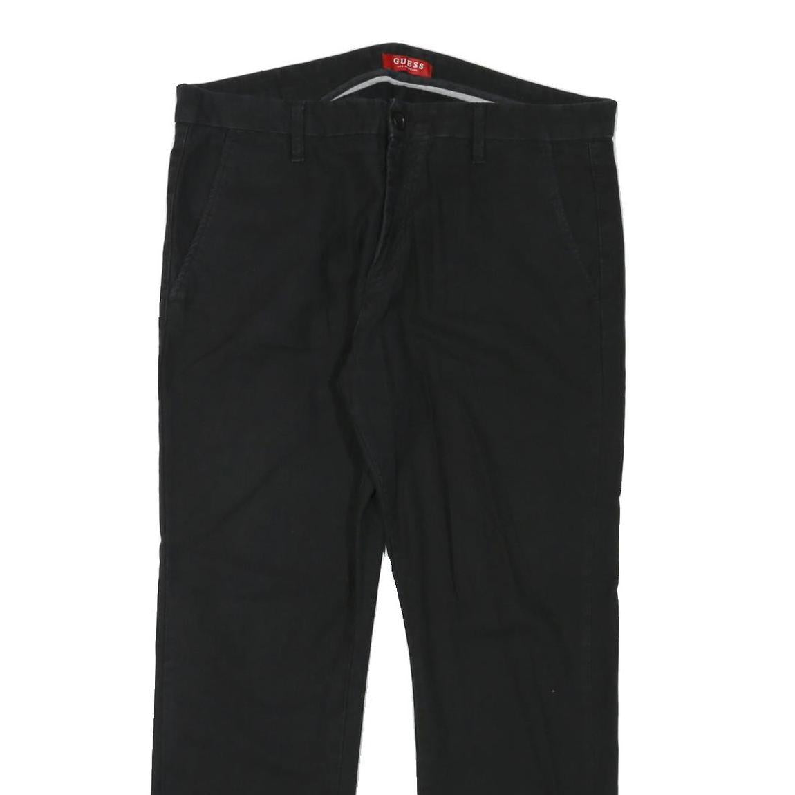 GUESS Mens Black Regular Fit Straight Denim Jeans W38 L30 Classic Style