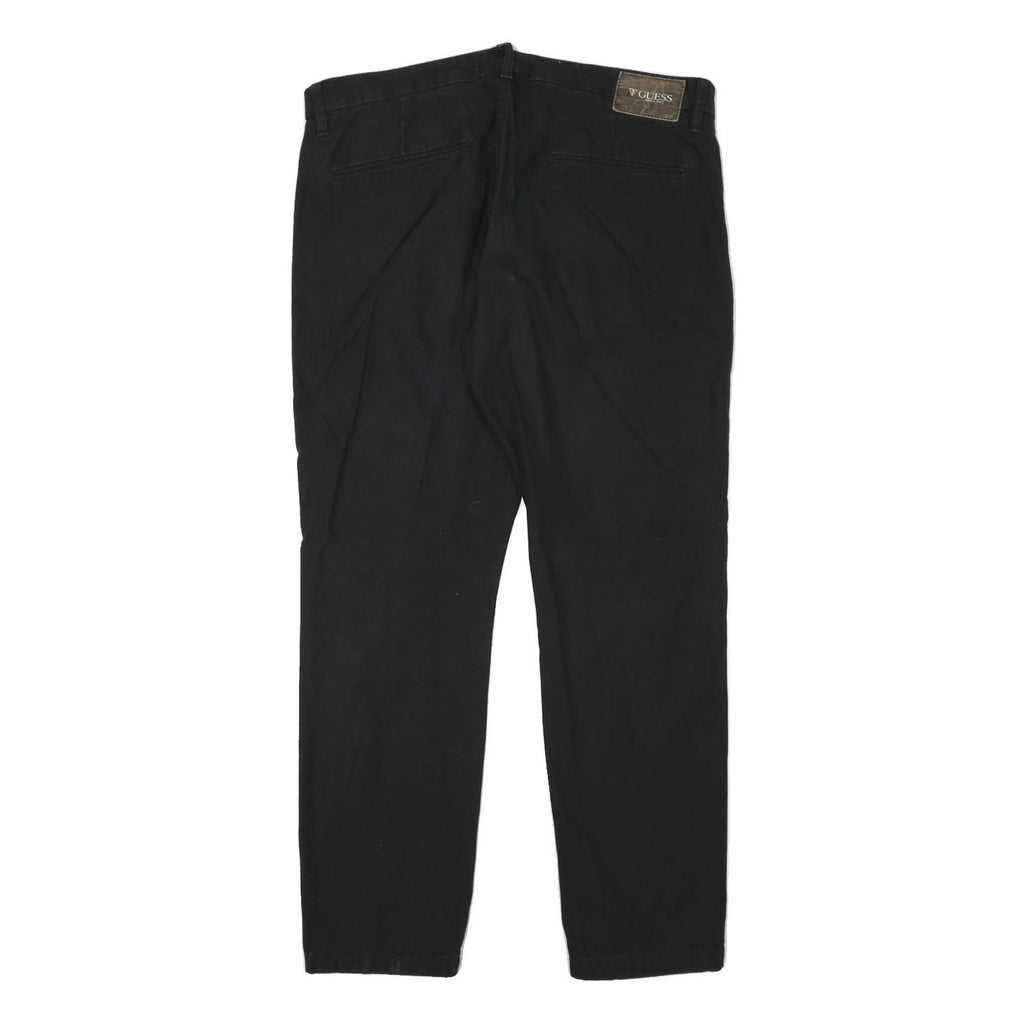 GUESS Mens Black Regular Fit Straight Denim Jeans W38 L30 Classic Style
