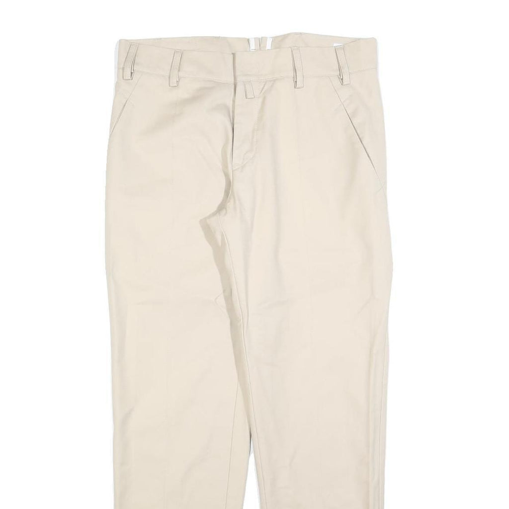 JOAH KRAUS Womens Cotton Blend Beige Regular Straight Trousers W34 L32 Stylish