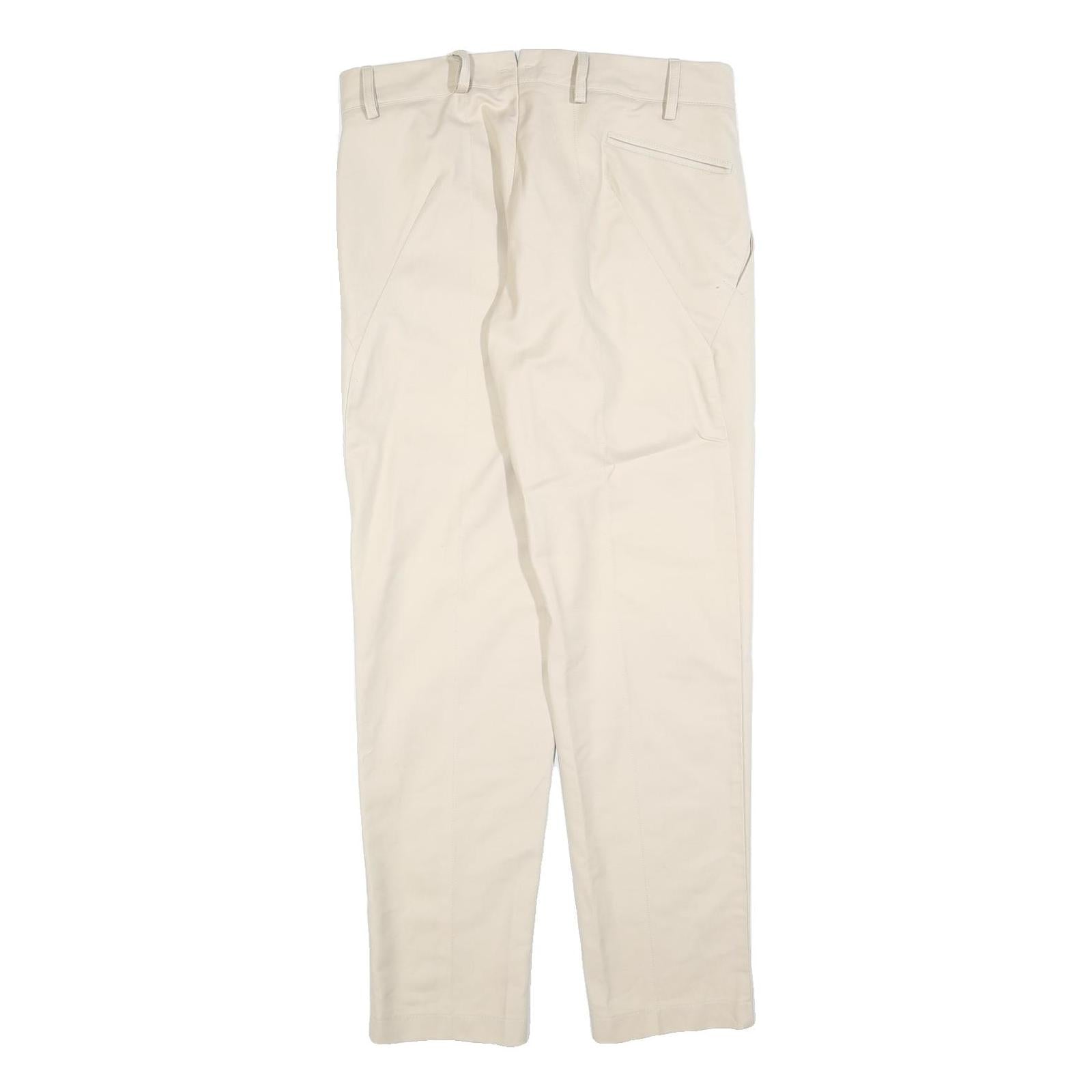 JOAH KRAUS Womens Cotton Blend Beige Regular Straight Trousers W34 L32 Stylish