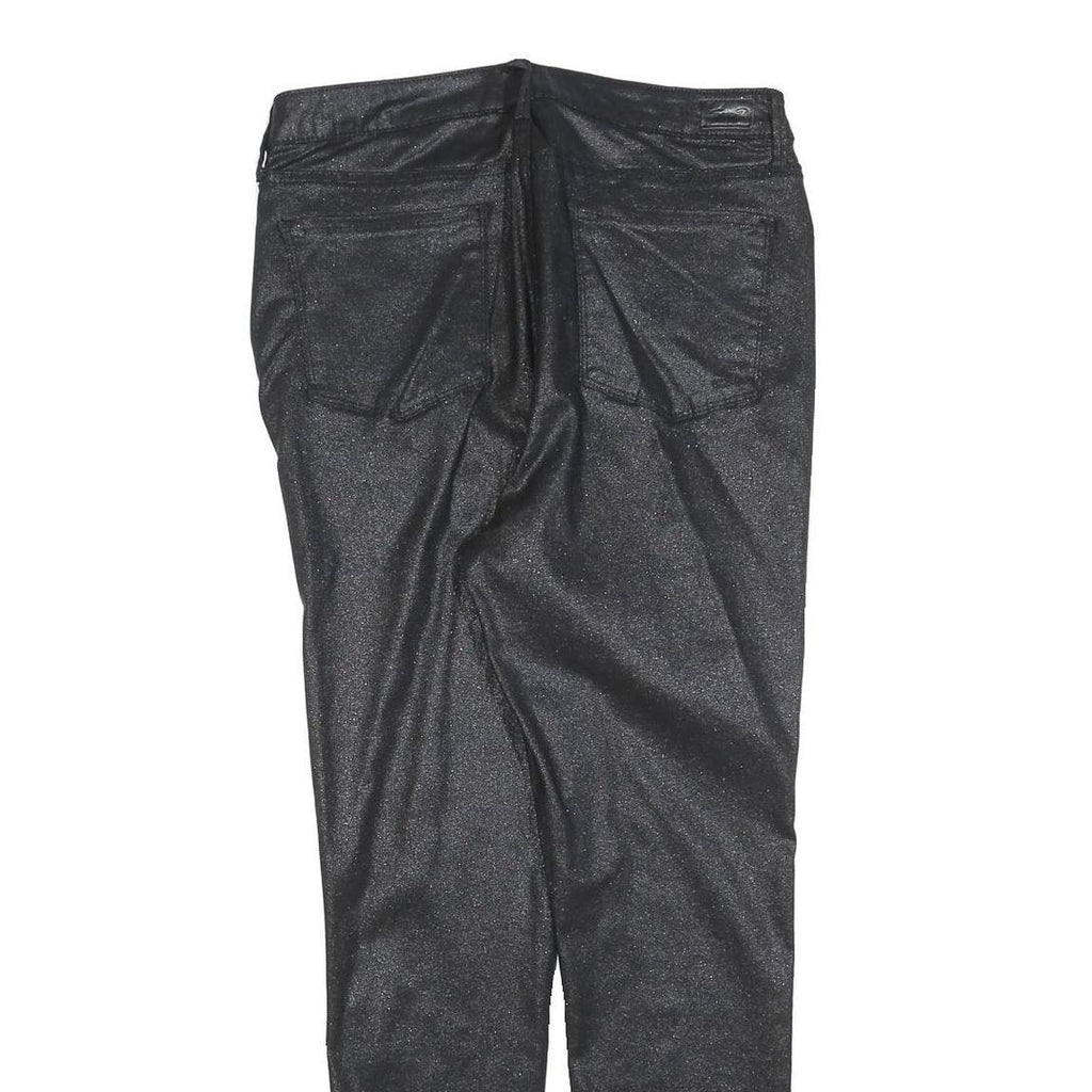 7 FOR ALL MANKIND Womens Jeans Black Slim Skinny Denim Raw W30 L28 Zip