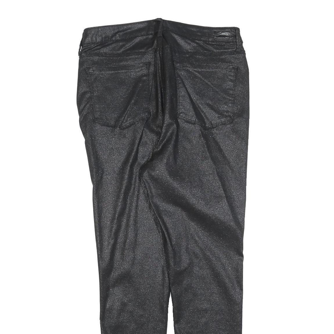 7 FOR ALL MANKIND Womens Jeans Black Slim Skinny Denim Raw W30 L28 Zip