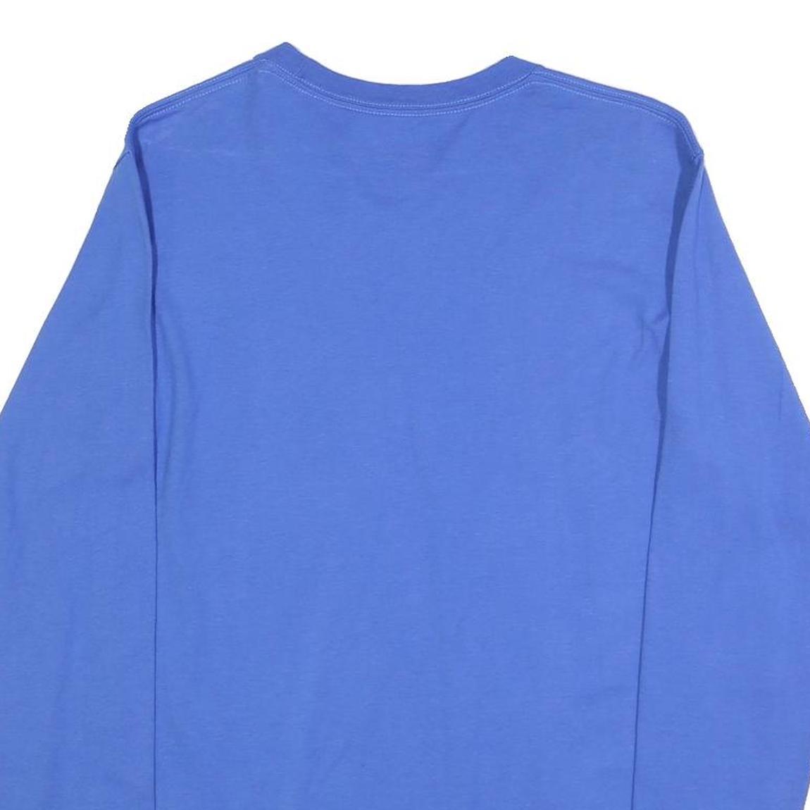 CHAMPION Mens Blue Long Sleeve Crew Neck Logo Graphic T-Shirt S