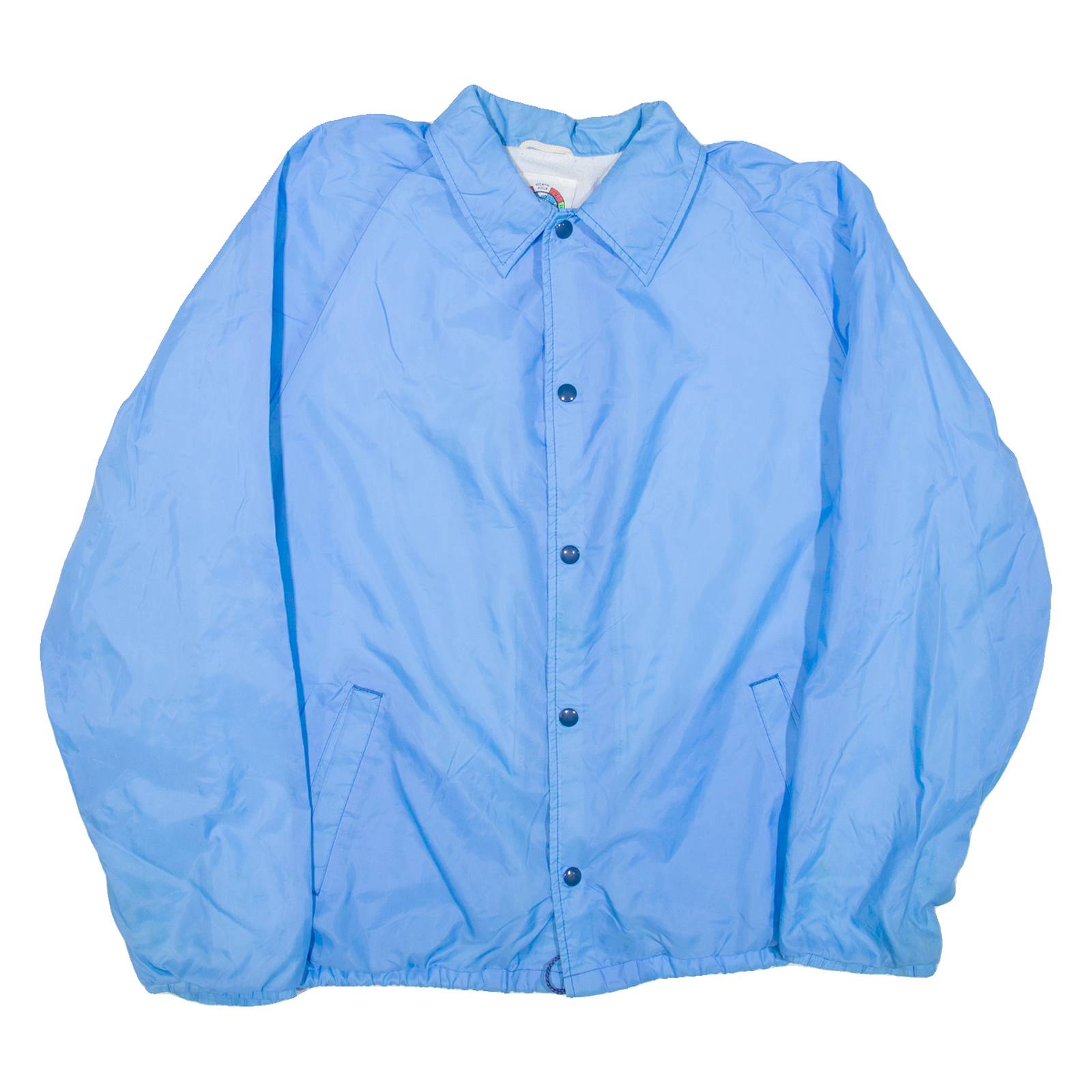 WEATHER BREAKER Mens Coach Jacket Blue Nylon 90s L