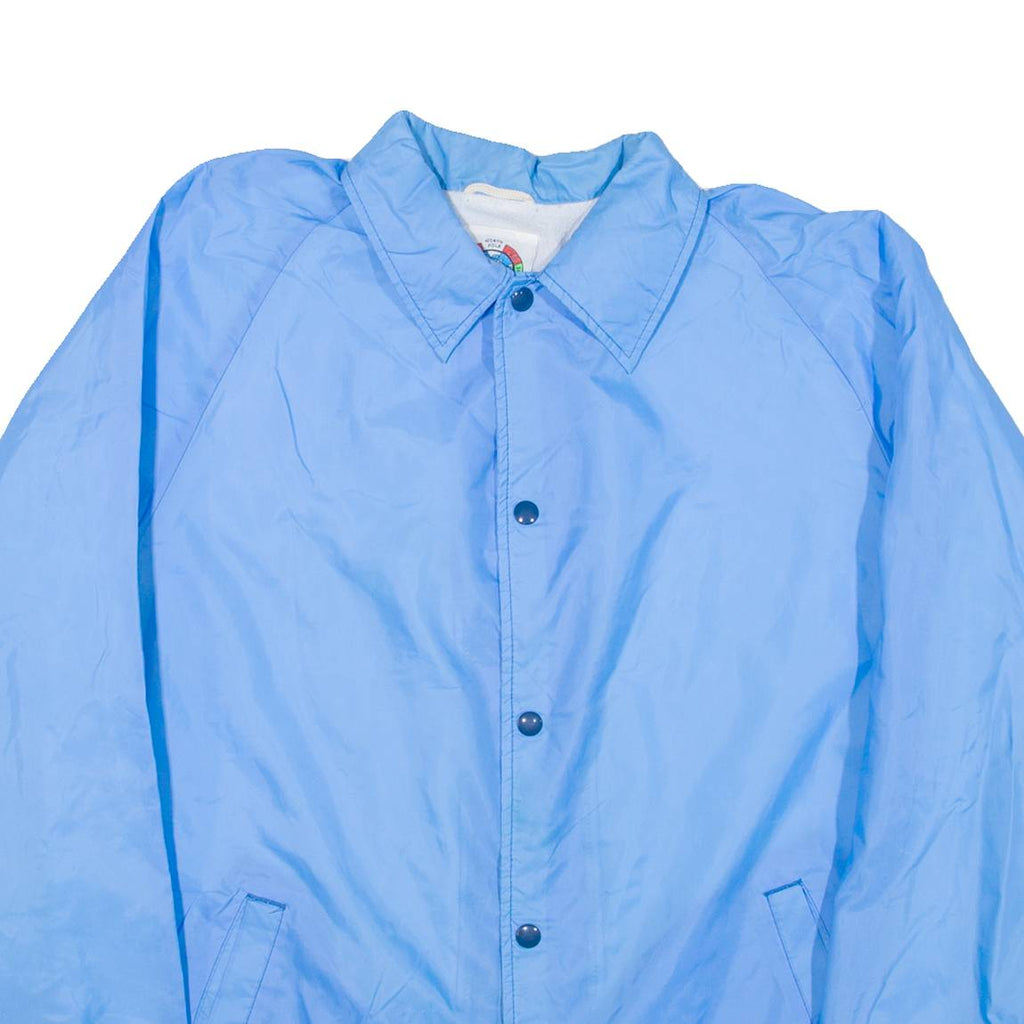 WEATHER BREAKER Mens Coach Jacket Blue Nylon 90s L
