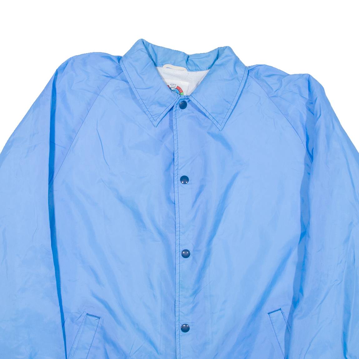 WEATHER BREAKER Mens Coach Jacket Blue Nylon 90s L