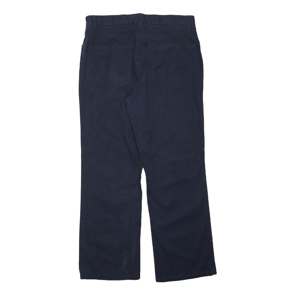 TOMMY HILFIGER Mens Cotton Blend Navy Relaxed Straight Trousers W32 L30 Casual