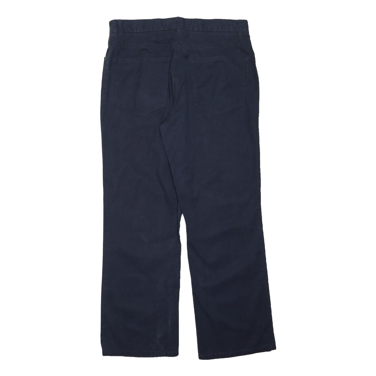 TOMMY HILFIGER Mens Cotton Blend Navy Relaxed Straight Trousers W32 L30 Casual