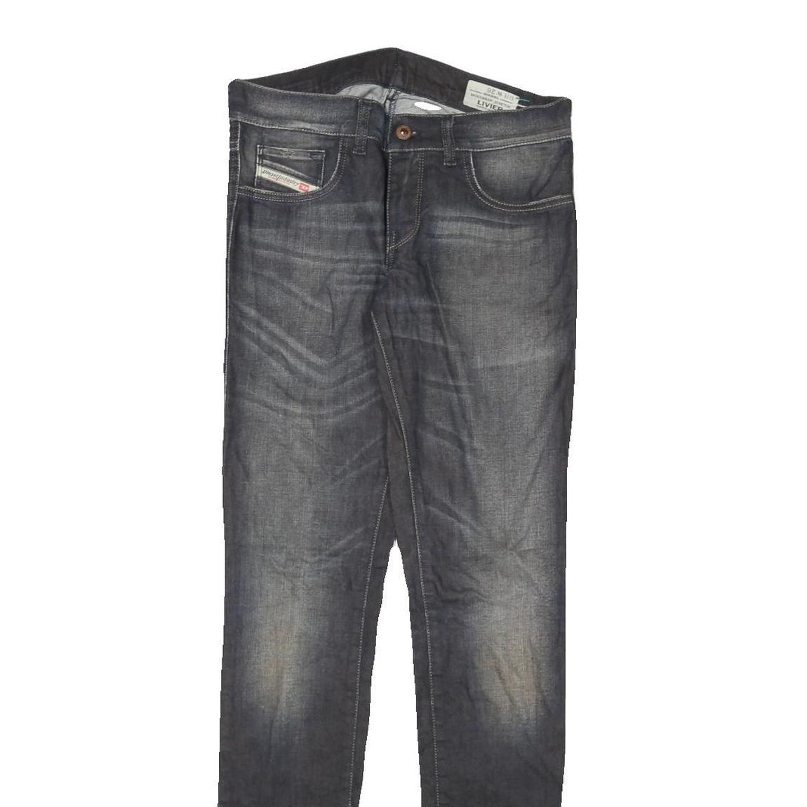 DIESEL Womens Slim Black Denim Light Wash Jeans W28 L32 Skinny Cotton Blend Zip