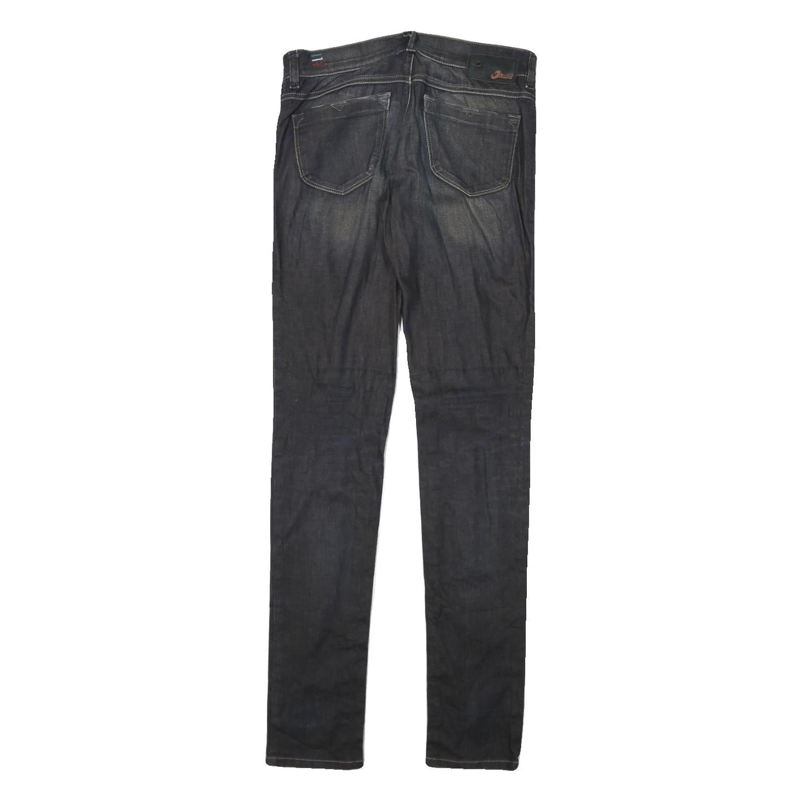 DIESEL Womens Slim Black Denim Light Wash Jeans W28 L32 Skinny Cotton Blend Zip