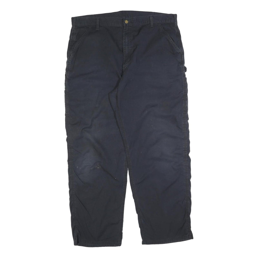 CARHARTT Mens Cotton Blend Blue Relaxed Straight Trousers W40 L32 Workwear