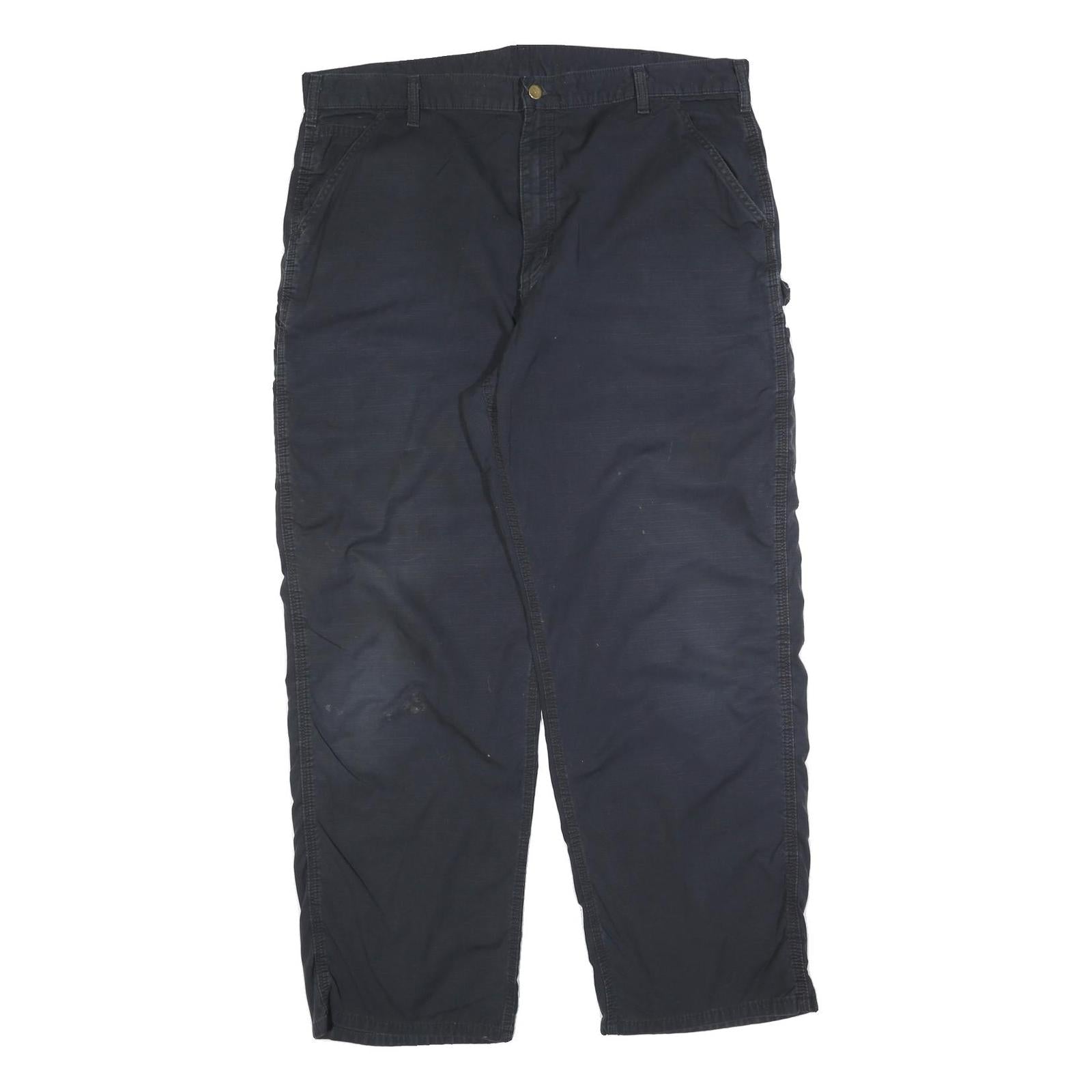 CARHARTT Mens Cotton Blend Blue Relaxed Straight Trousers W40 L32 Workwear