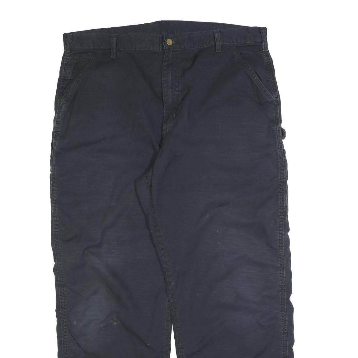 CARHARTT Mens Cotton Blend Blue Relaxed Straight Trousers W40 L32 Workwear