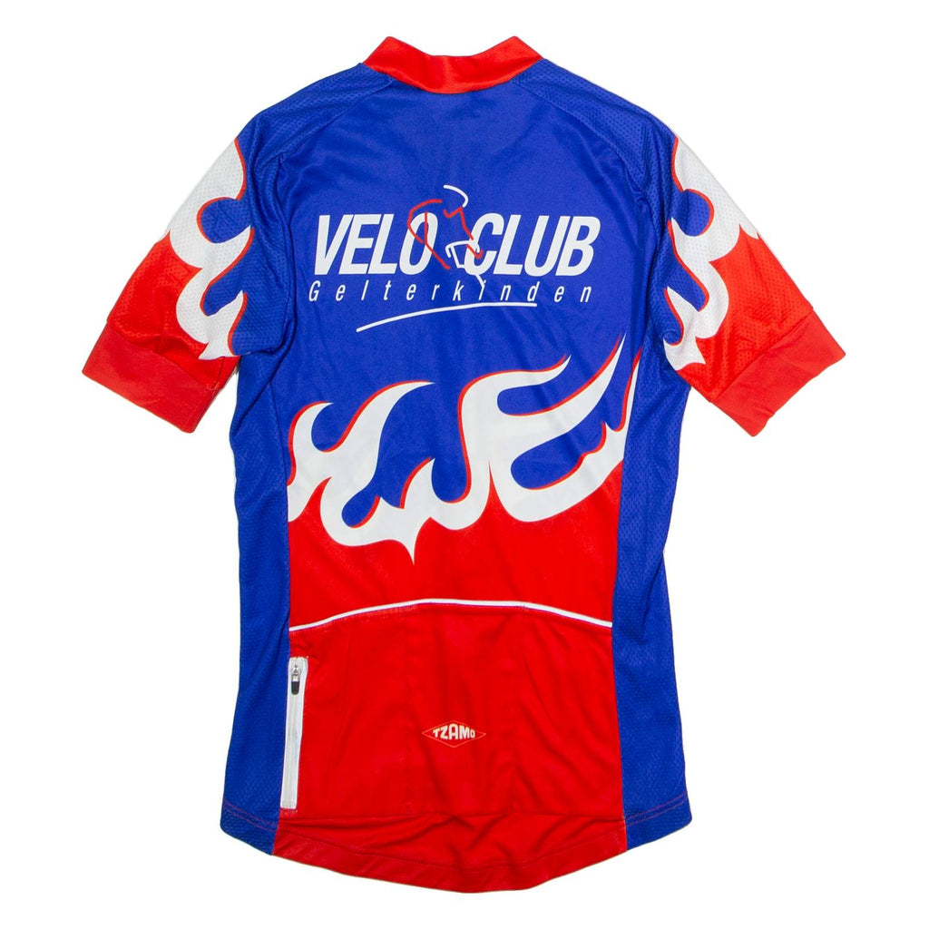 TZAMO Full Zip Cycling Mens Jersey Blue High Neck S