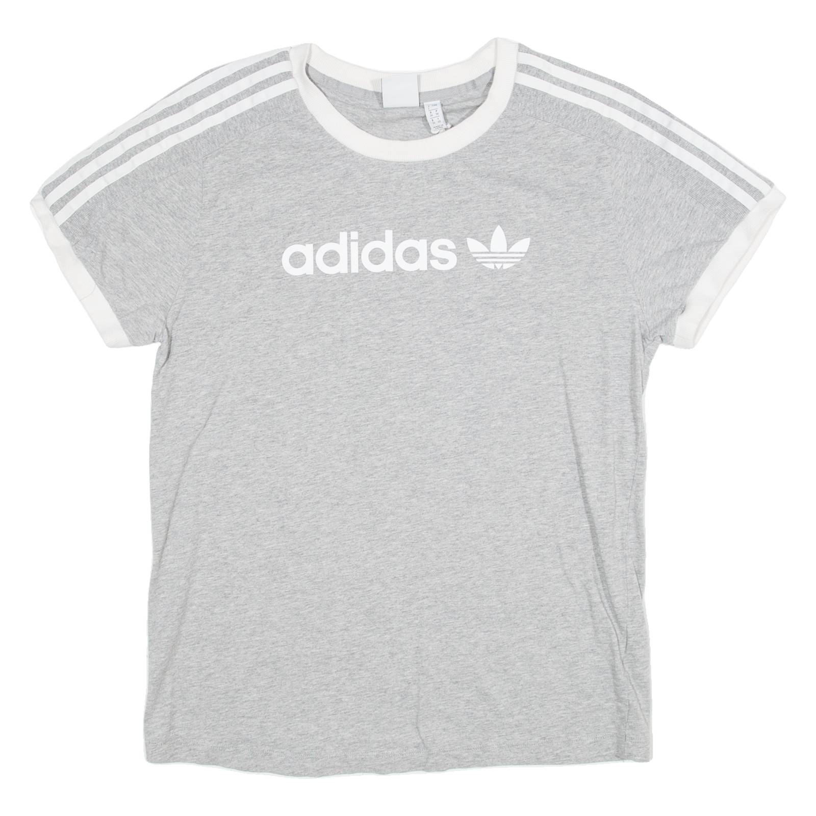 ADIDAS Womens T-Shirt Grey UK 8