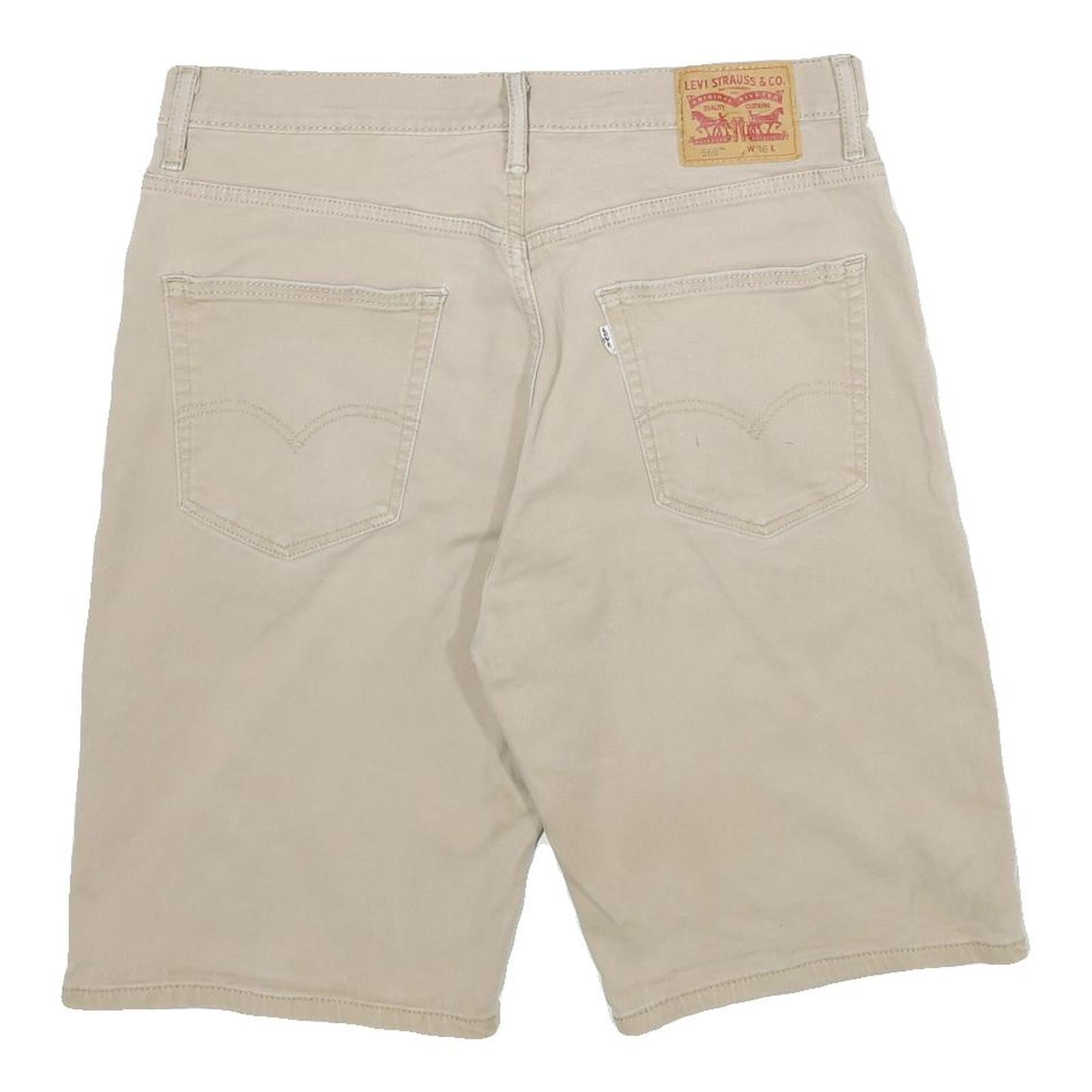 LEVI'S Mens Beige Casual Shorts Size L W36 Cotton Comfortable Fit