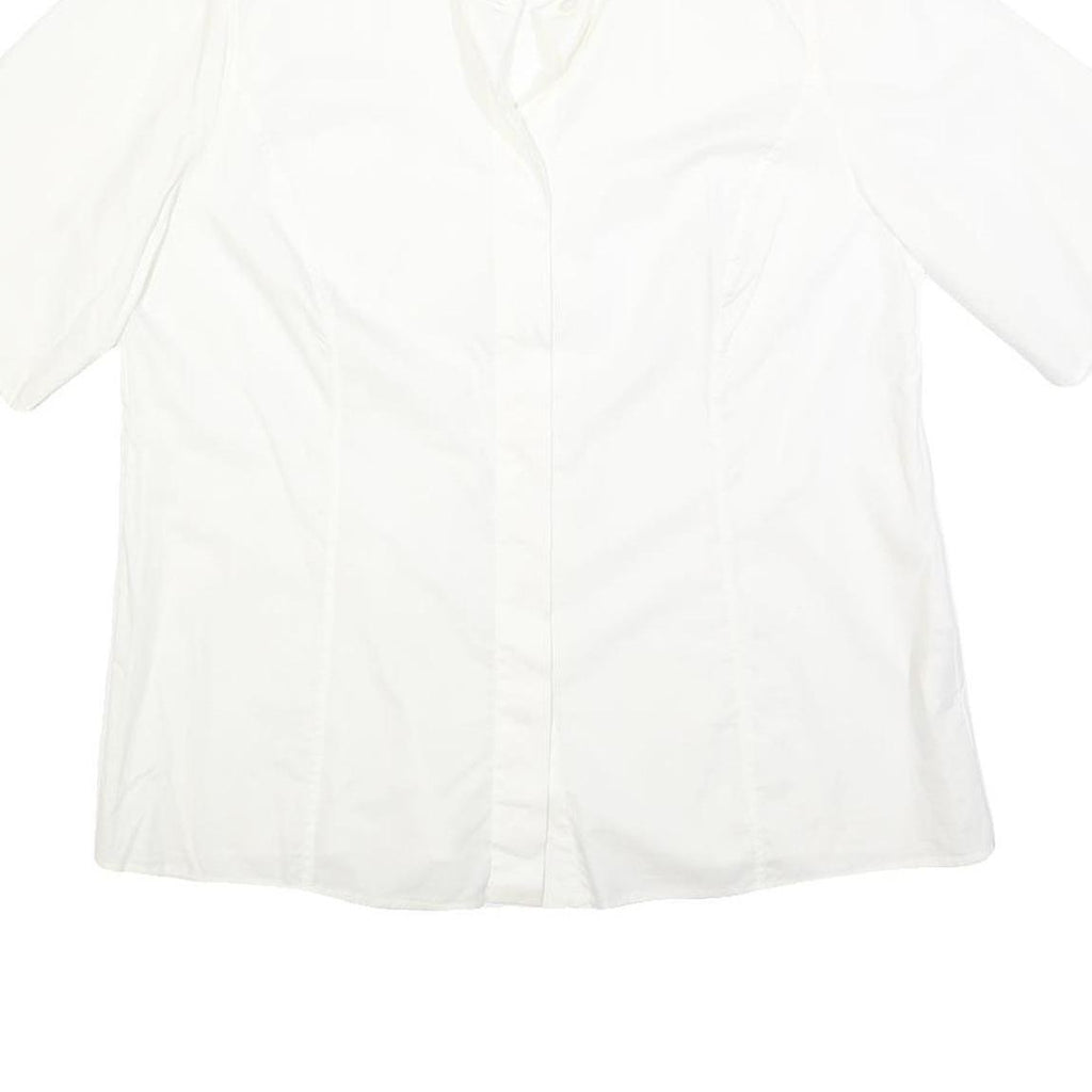 MARINA RINALDI Womens White Shirt L Cotton Blend Stylish Button Shirt