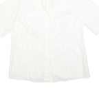 MARINA RINALDI Womens White Shirt L Cotton Blend Stylish Button Shirt