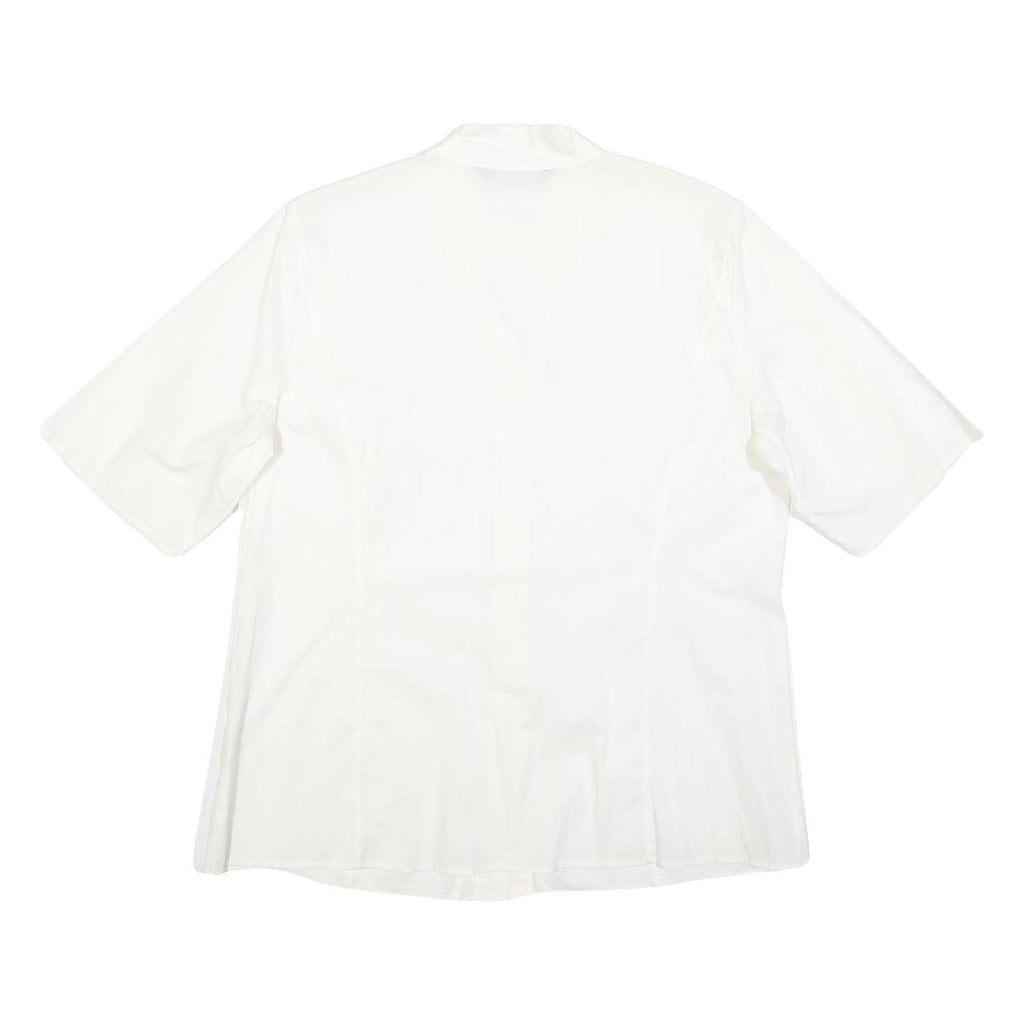 MARINA RINALDI Womens White Shirt L Cotton Blend Stylish Button Shirt
