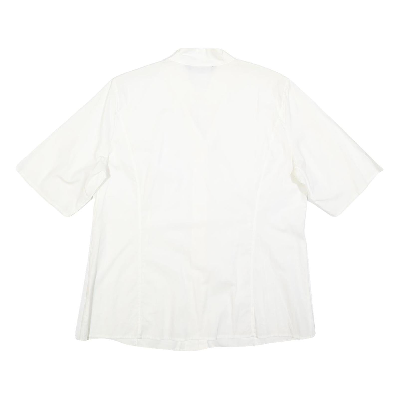MARINA RINALDI Womens White Shirt L Cotton Blend Stylish Button Shirt