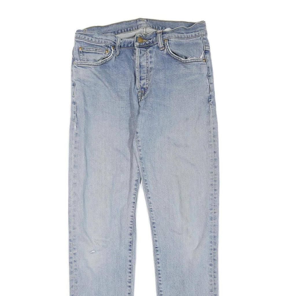 CARHARTT Mens Jeans Light Blue Regular Fit Straight Denim W29 L32 Button Closure