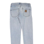 CARHARTT Mens Jeans Light Blue Regular Fit Straight Denim W29 L32 Button Closure