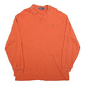 POLO RALPH LAUREN Mens Orange Long Sleeve Plain XL Cotton Blend Basic Polo Shirt