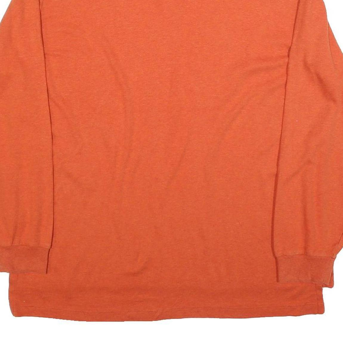 POLO RALPH LAUREN Mens Orange Long Sleeve Plain XL Cotton Blend Basic Polo Shirt