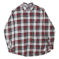 CHAPS Mens Red & Black Check Shirt XL Casual Cotton Long Sleeve Button Down