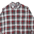 CHAPS Mens Red & Black Check Shirt XL Casual Cotton Long Sleeve Button Down