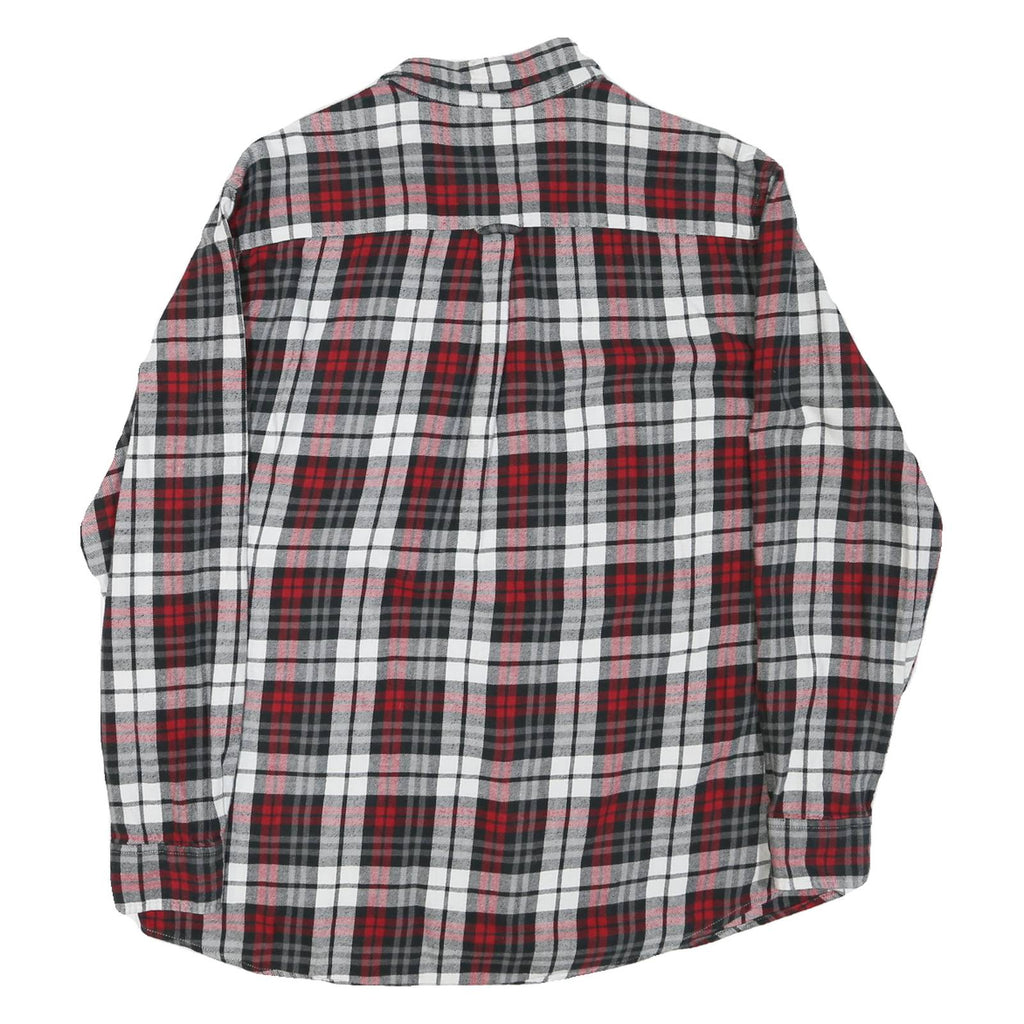 CHAPS Mens Red & Black Check Shirt XL Casual Cotton Long Sleeve Button Down
