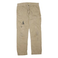 CARHARTT Mens Beige Regular Straight Denim W36 L32 Workwear Cotton Blend Zip