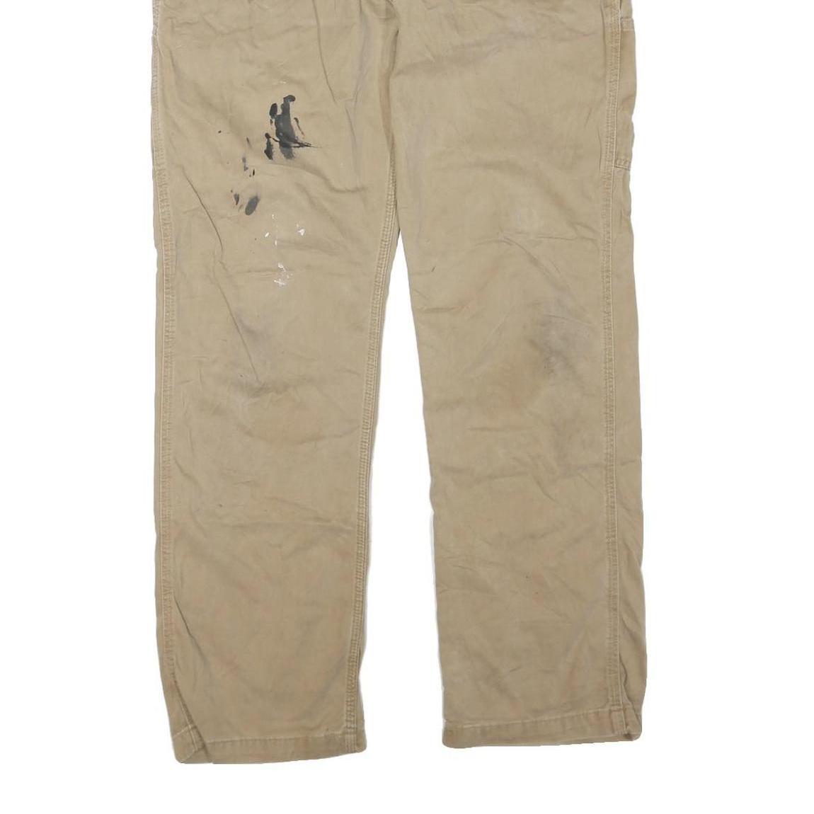 CARHARTT Mens Beige Regular Straight Denim W36 L32 Workwear Cotton Blend Zip