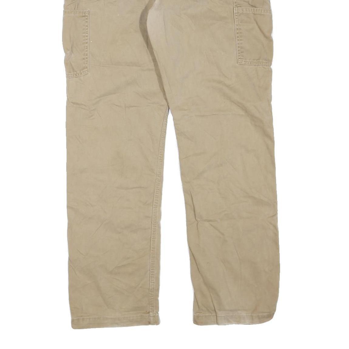 CARHARTT Mens Beige Regular Straight Denim W36 L32 Workwear Cotton Blend Zip