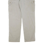 CARHARTT Mens Cotton Blend Beige Regular Straight Zip Trousers W38 L36 Workwear