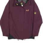 JACK WOLFSKIN Womens Maroon Jacket UK 8 Polyamide Zip Hooded Outdoor Classic