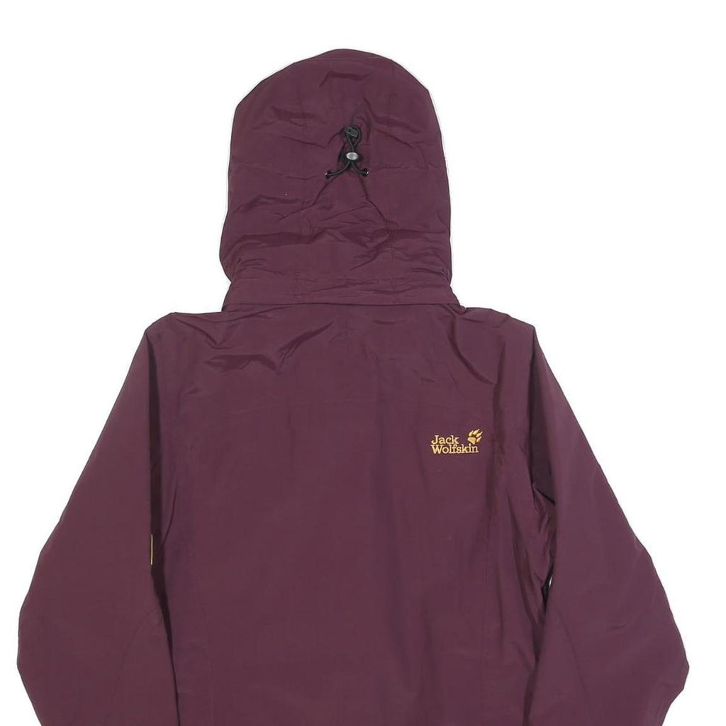 JACK WOLFSKIN Womens Maroon Jacket UK 8 Polyamide Zip Hooded Outdoor Classic