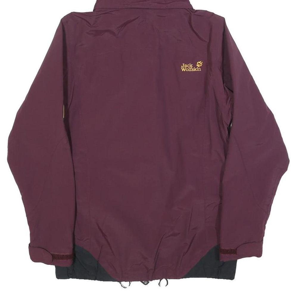 JACK WOLFSKIN Womens Maroon Jacket UK 8 Polyamide Zip Hooded Outdoor Classic