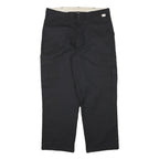 DICKIES Mens Cotton Blend Black Relaxed Cargo Trousers W36 L29 Workwear