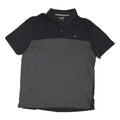 CALVIN KLEIN Mens Black & Grey Striped Polo Shirt XL Cotton Blend Casual