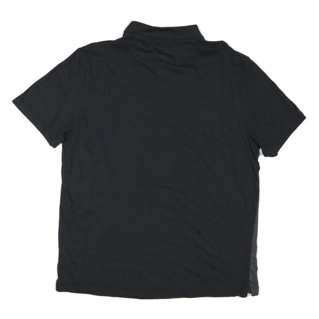 CALVIN KLEIN Mens Black & Grey Striped Polo Shirt XL Cotton Blend Casual